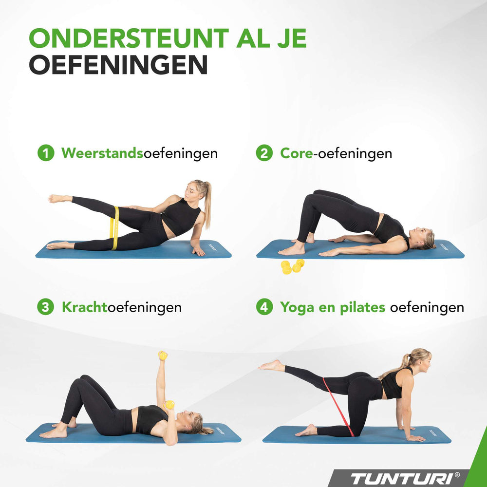 Tunturi Fitnessmat NBR 15mm - Petrolblauw