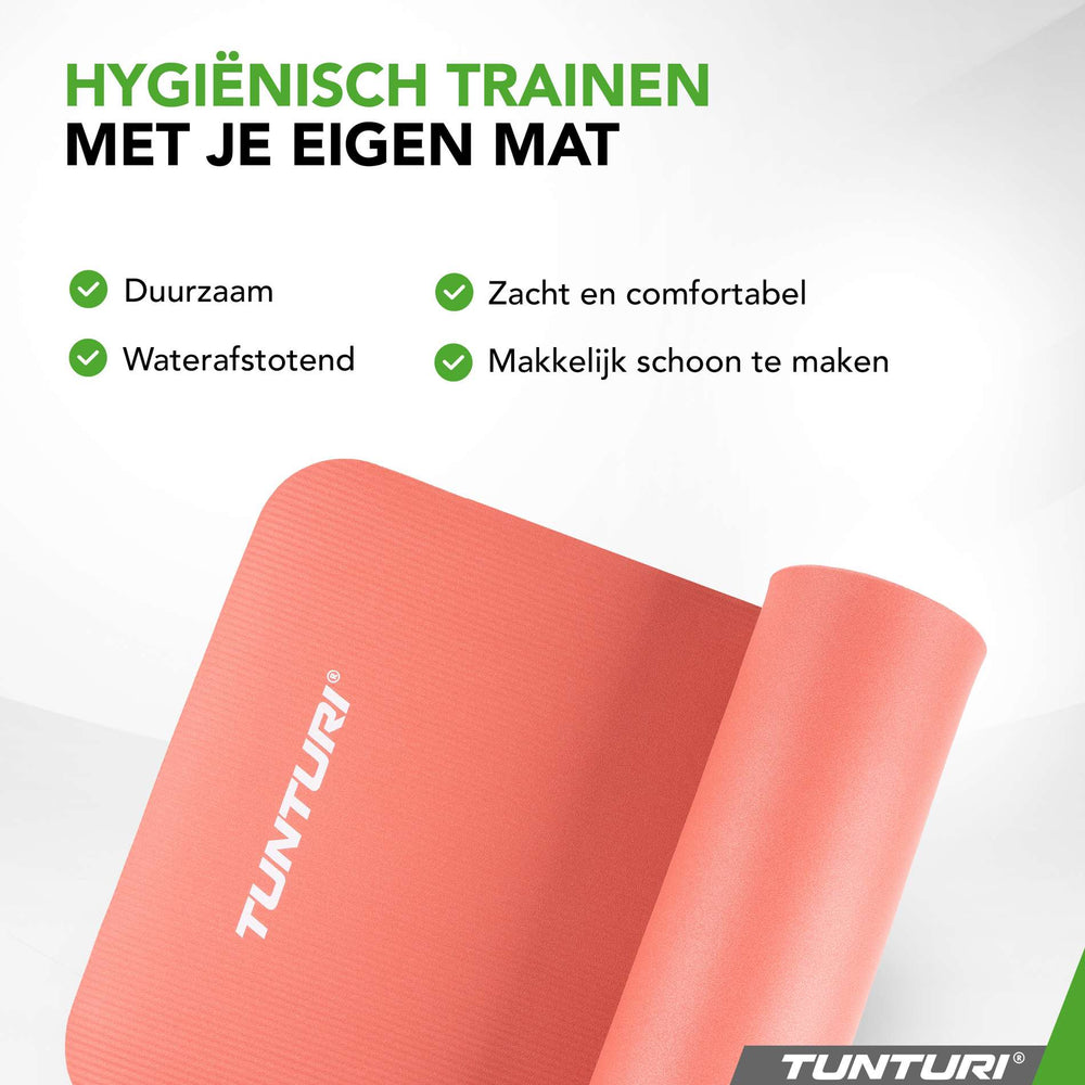 Tunturi Fitnessmat NBR 15mm - Roségoud