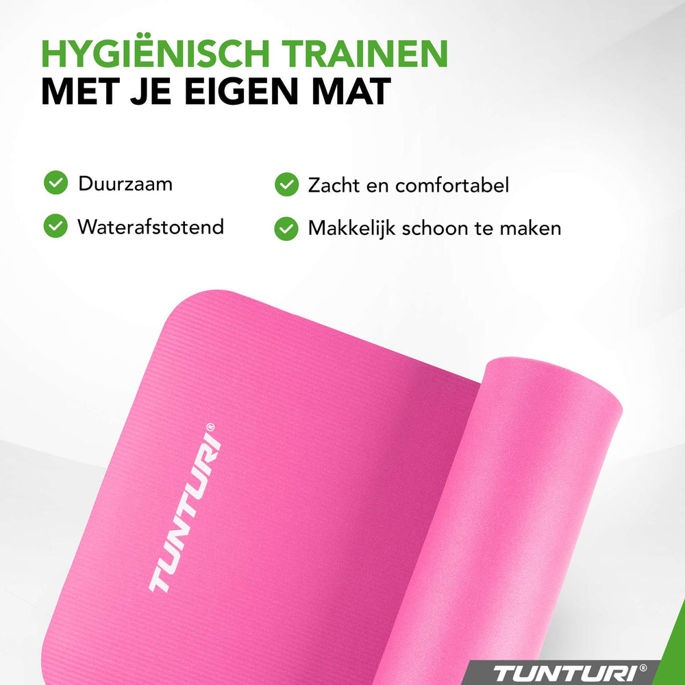 Tunturi Fitnessmat NBR 15mm - Roze