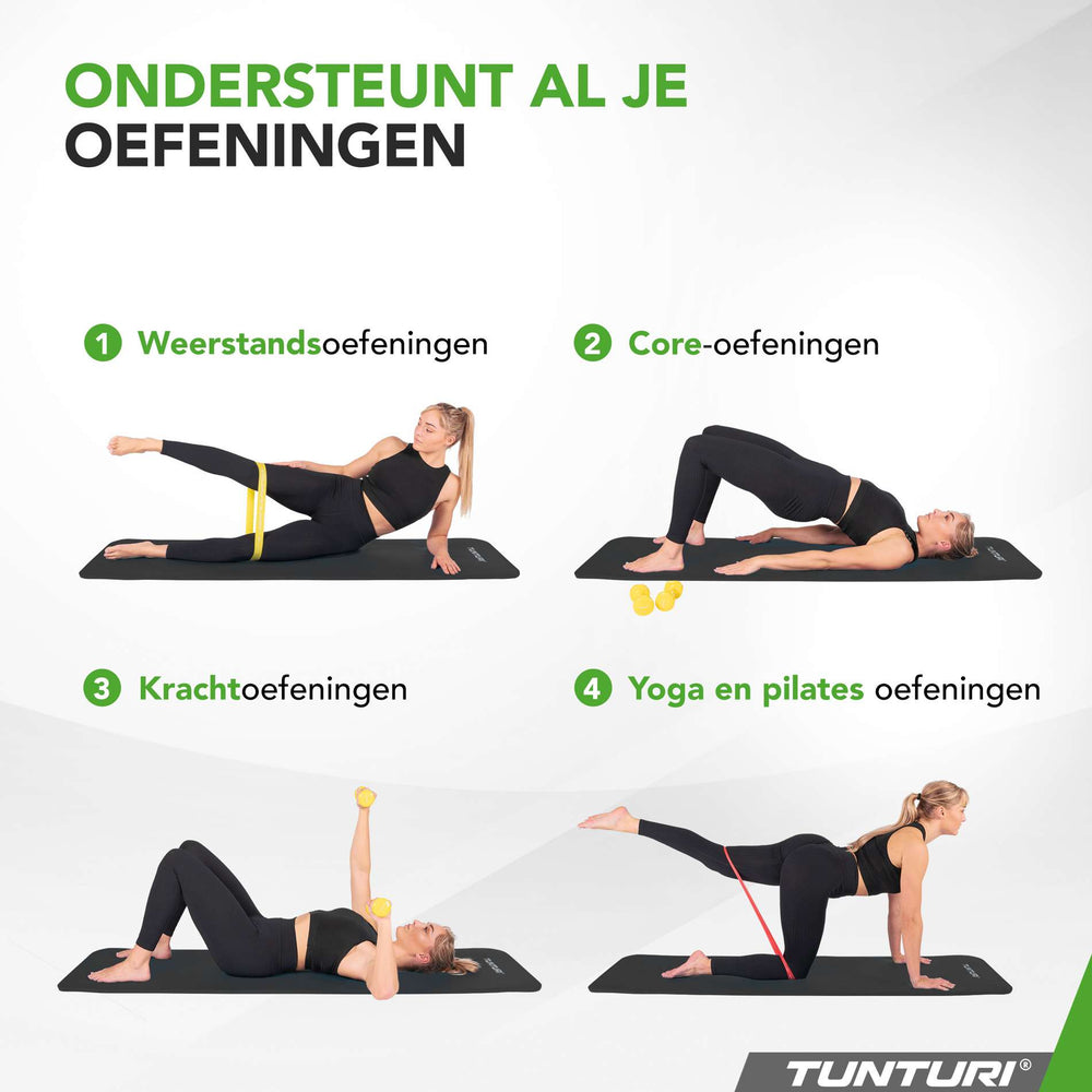 Tunturi Fitnessmat NBR 15mm - Zwart