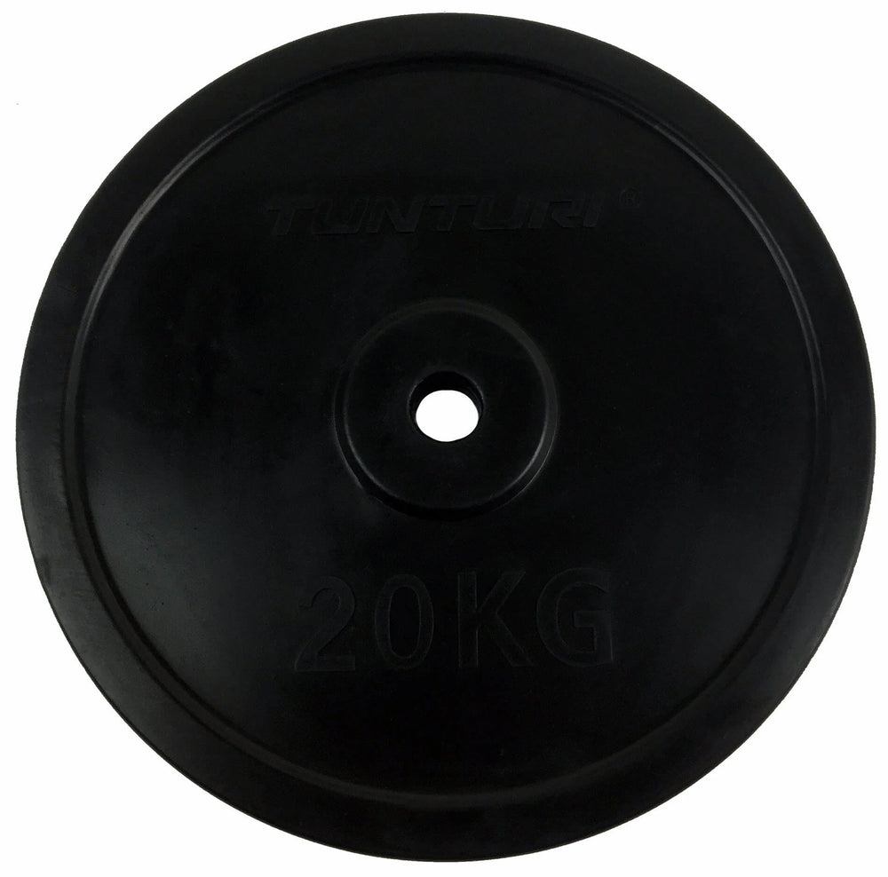 Disques de poids Tunturi - Ø 30 mm - Caoutchouc 1x 20 kg