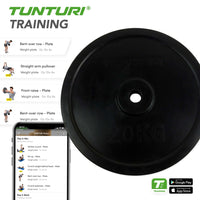 Disques de poids Tunturi - Ø 30 mm - Caoutchouc 1x 20 kg