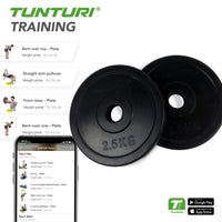 Tunturi Halterschijven - Ø 30 mm - Rubber 2x 2,50 kg