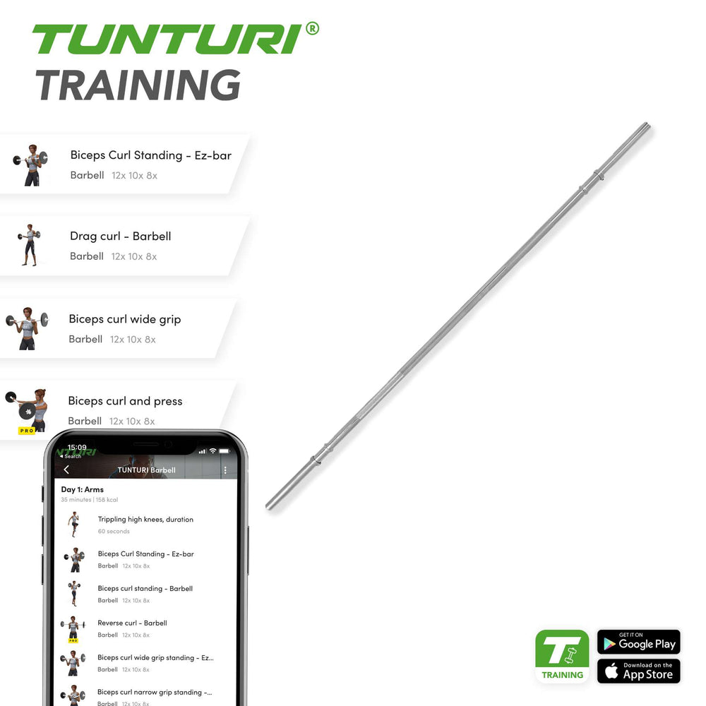 Tunturi Halterstang - Met Inbussluiters - Ø 30 mm 165 cm