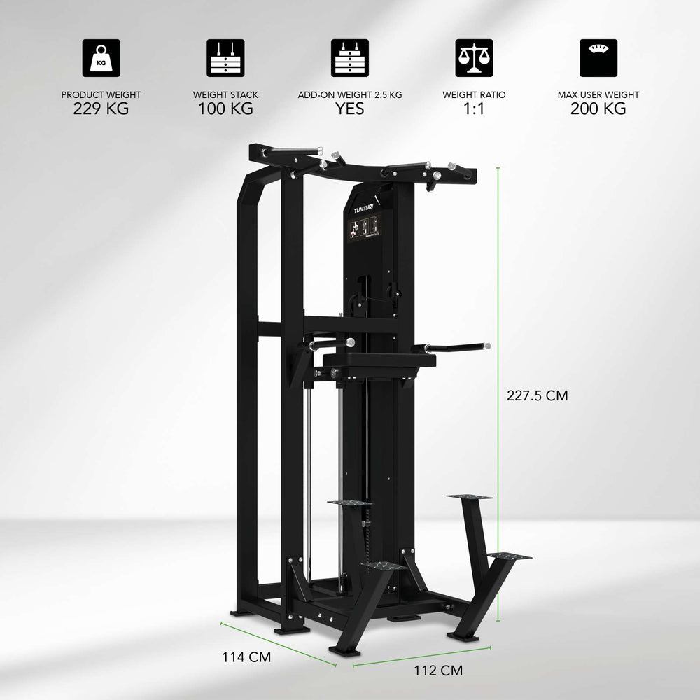 Tunturi Platinum V-Series Traction et dips à double assistance