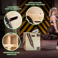 Tunturi Plyobox Hout - 40/50/60 cm