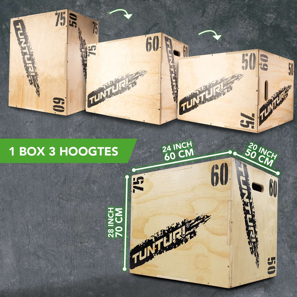 Tunturi Plyobox Bois - 50/60/75 cm