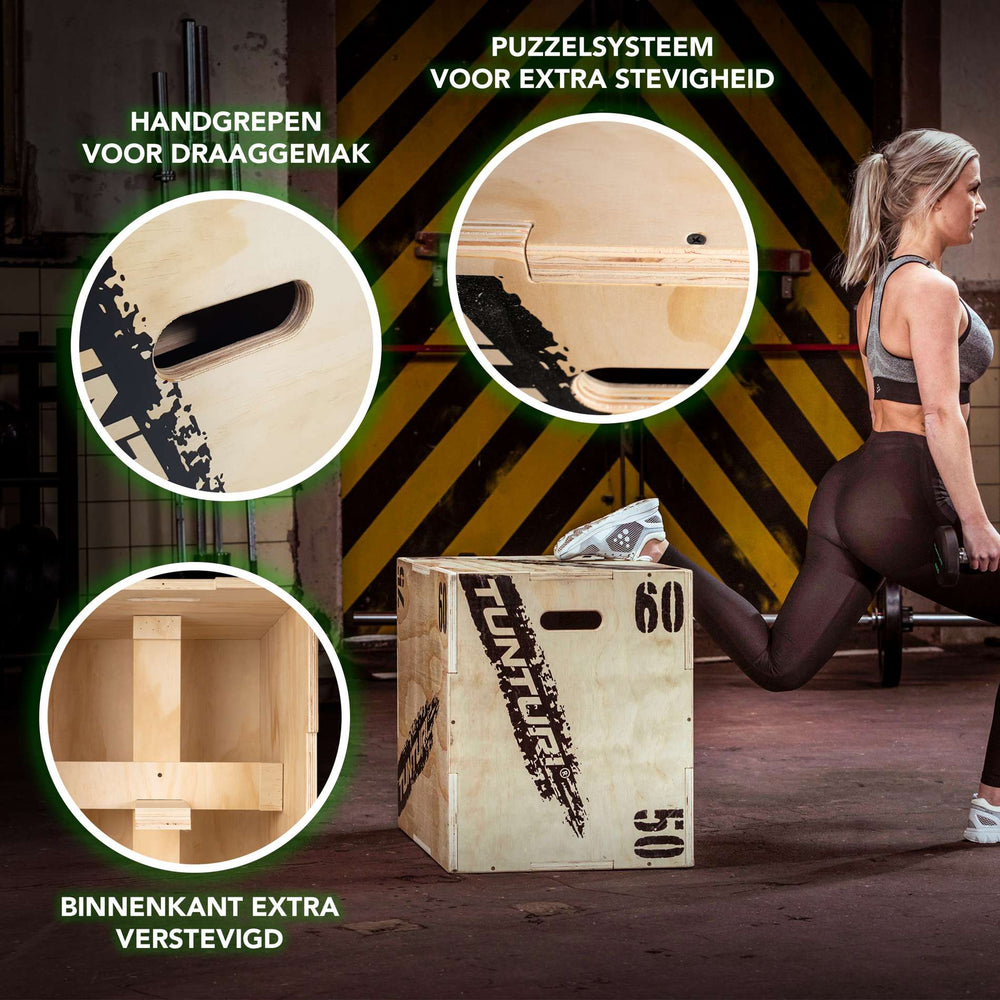 Tunturi Plyobox Bois - 50/60/75 cm