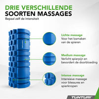 Tunturi Yoga grid foam roller 33 cm - Blauw