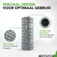 Tunturi Yoga grid foam roller 33 cm - Grijs