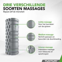 Tunturi Yoga grid foam roller 33 cm - Grijs