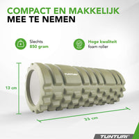 Tunturi Yoga grid foam roller 33 cm - Legergroen