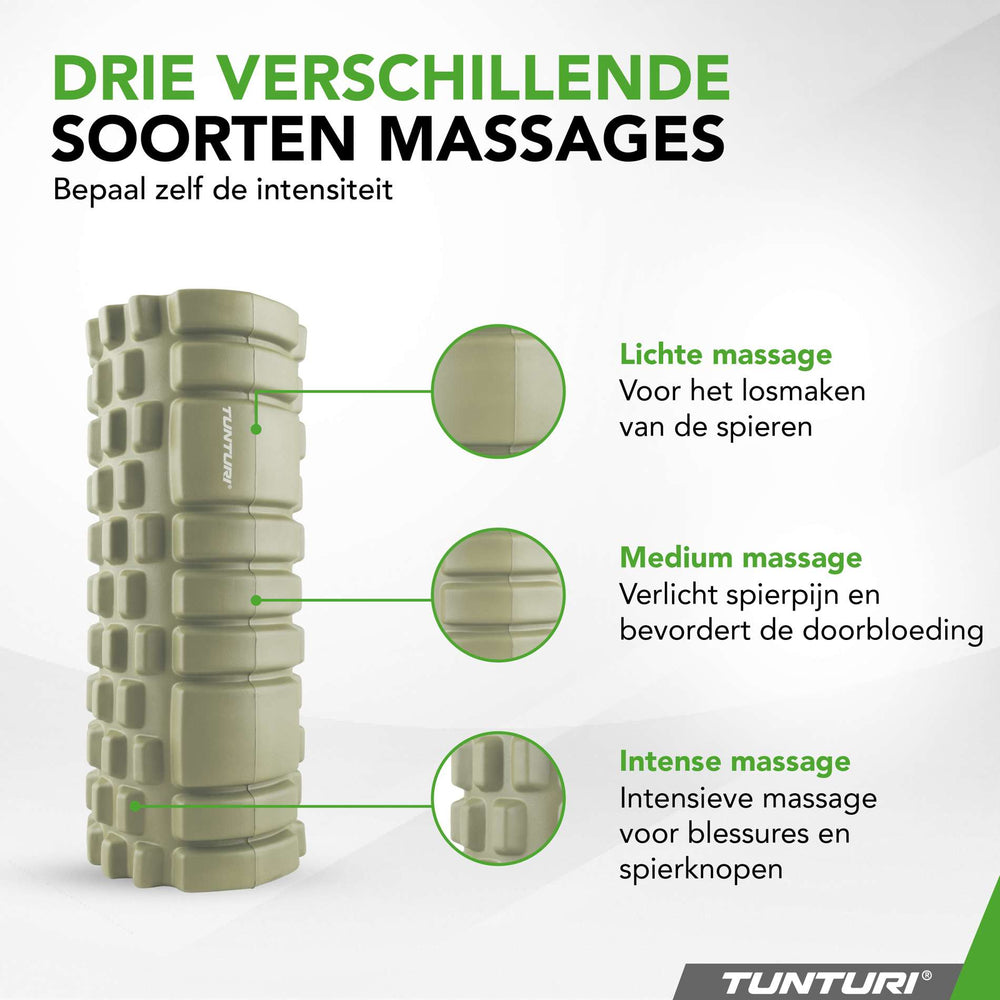 Rouleau de yoga Tunturi en mousse 33 cm - Vert armée