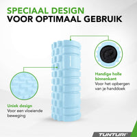 Tunturi Yoga grid foam roller 33 cm - Lichtblauw