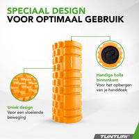 Tunturi Yoga grid foam roller 33 cm - Oranje
