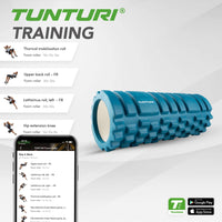 Tunturi Yoga grid foam roller 33 cm - Petrol blauw