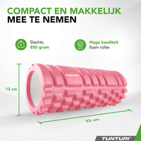 Tunturi Yoga grid foam roller 33 cm - Rosé goud