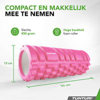 Tunturi Yoga grid foam roller 33 cm - Roze