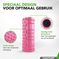 Tunturi Yoga grid foam roller 33 cm - Roze