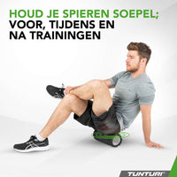 Tunturi Yoga grid foam roller 33 cm - Zwart