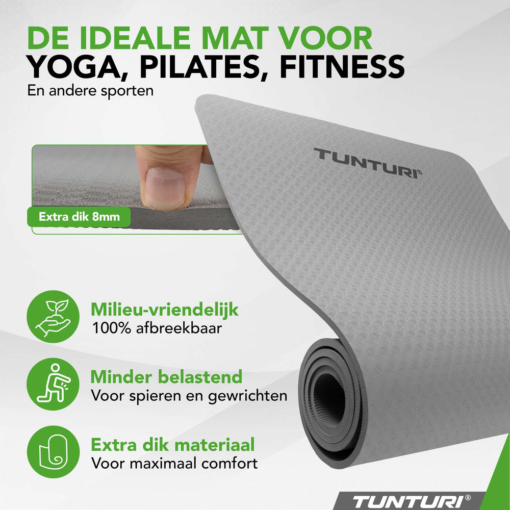 Tunturi Yogamat 8mm - Grijs