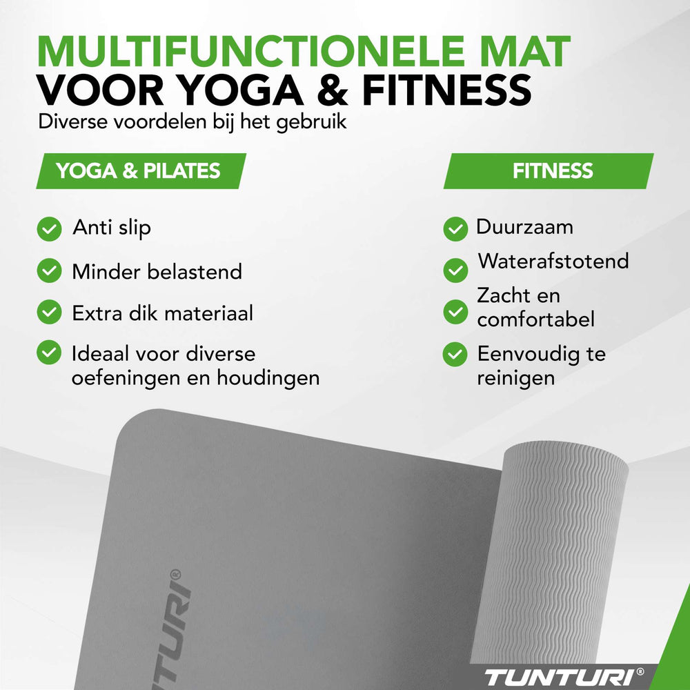 Tunturi Yogamat 8mm - Grijs