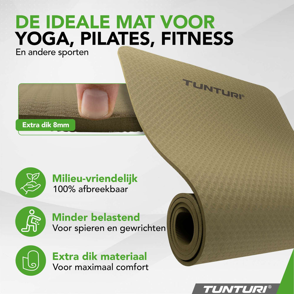Tunturi Yogamat 8mm - Legergroen