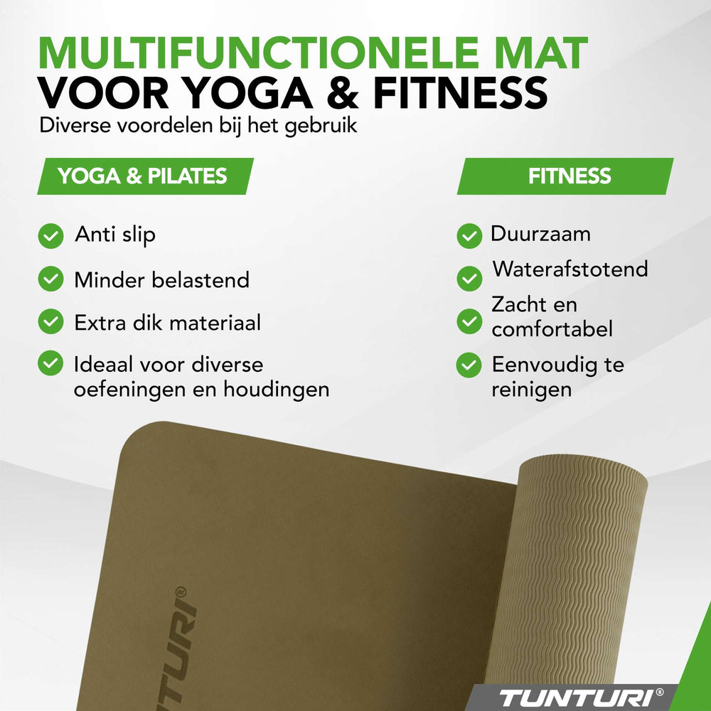Tunturi Yogamat 8mm - Legergroen