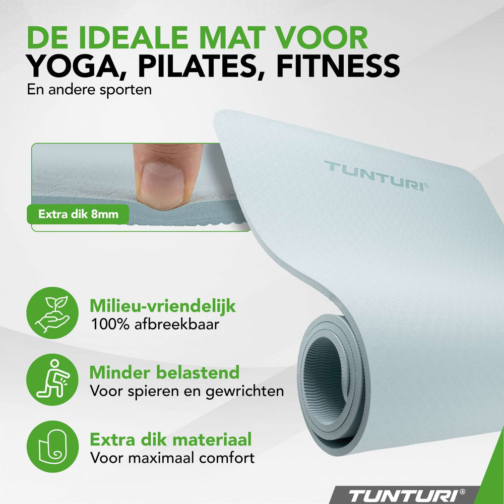 Tunturi Yogamat 8mm - Lichtblauw