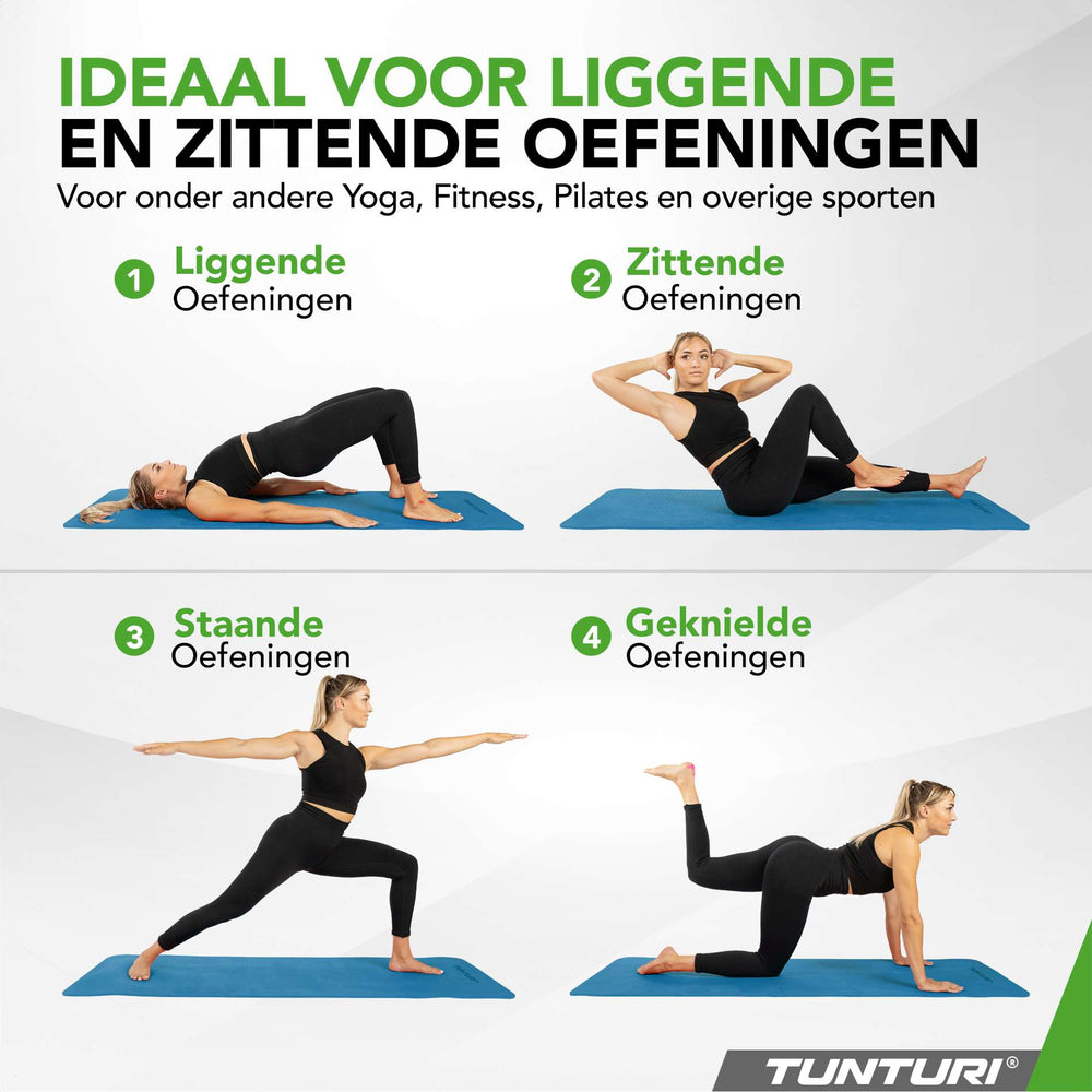 Tunturi Yogamat 8mm - Petrolblauw