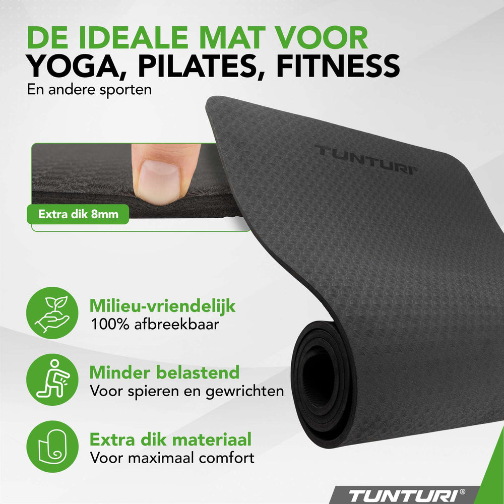Tunturi Yogamat 8mm - Zwart