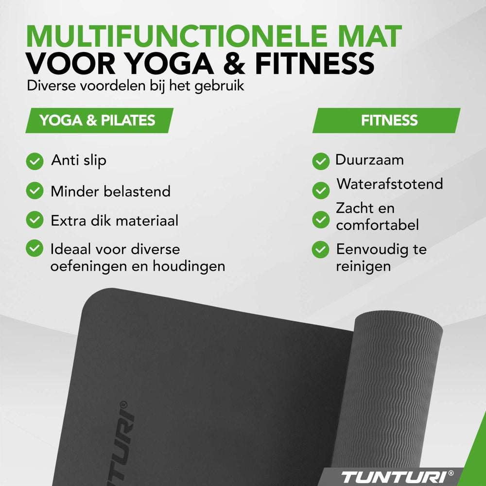 Tunturi Yogamat 8mm - Zwart