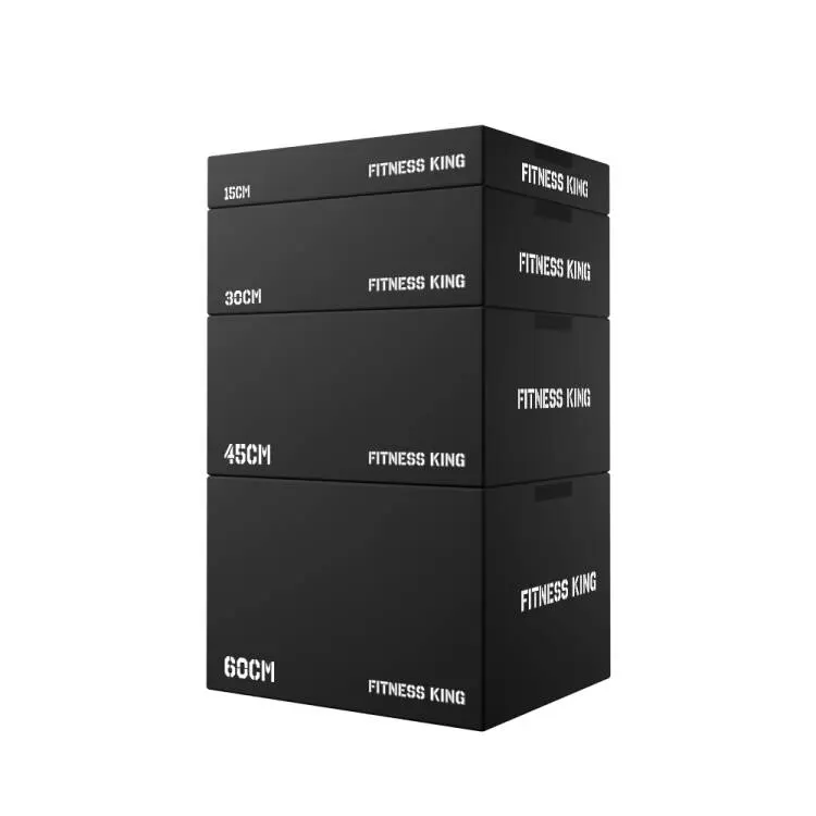 FitnessKing Soft Plyo Box Set - stapelbare zwarte boxen 15 30 45 60 cm