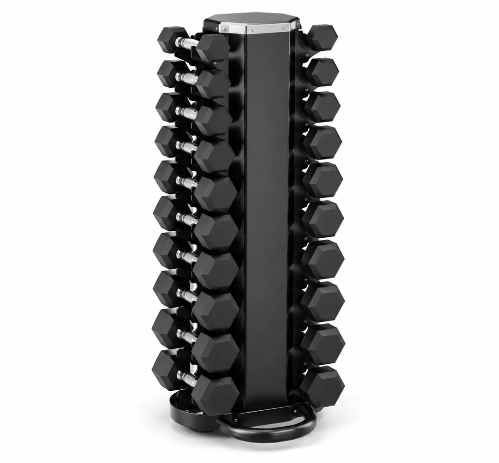 FitnessKing Verticaal Dumbbell Rack zwart met dumbbells