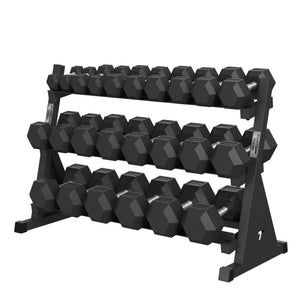 Tunturi Platinum Hex Rubber Dumbbell Rek