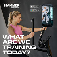 HAMMER Workouts op tablet bij de Loxon XTR ’26 Crosstrainer