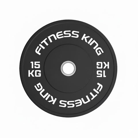 FitnessKing Bumper plate zwart 15kg