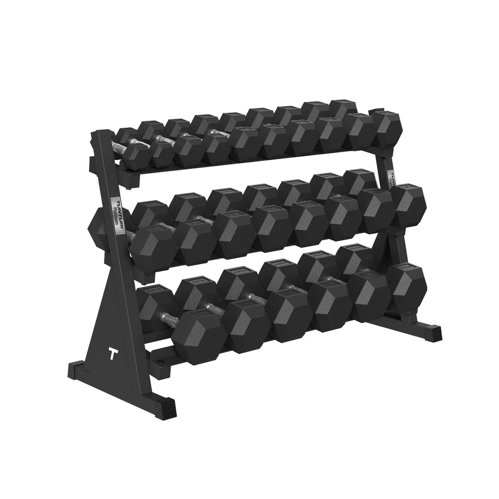 Tunturi Platinum Hex Rubber Dumbbell Rek