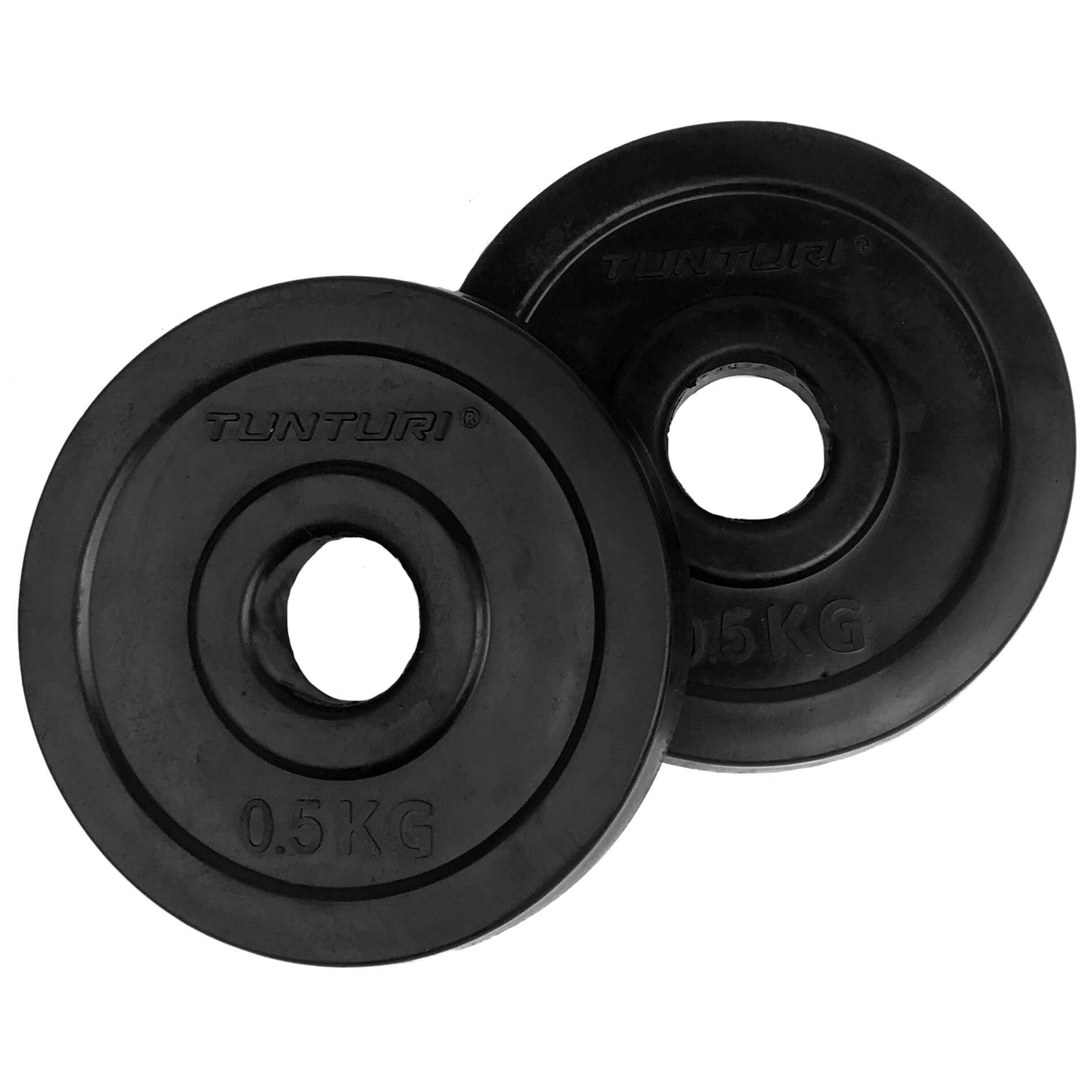 Halterschijf - Tunturi Rubber Plates -Ø 30 mm 2x 0,5 Kg