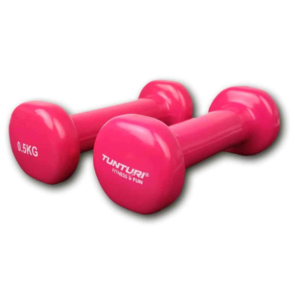 Dumbbells - Tunturi 2 x 0,5 kg roze– vinyl